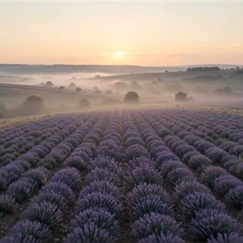 A tiny hot air balloon over lavender fields, a sample clip from the NeonSnap video generator