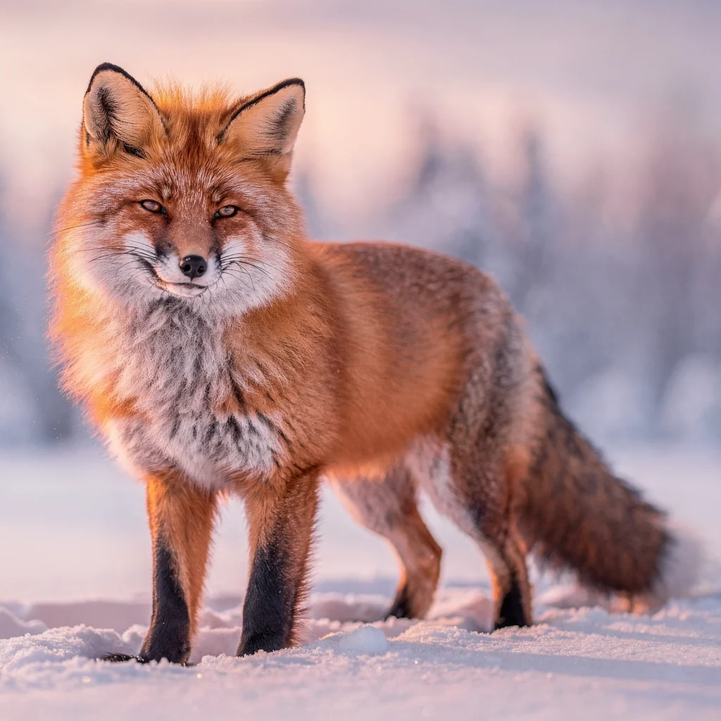Red fox standing in snow, generated by FLUX.2 Max