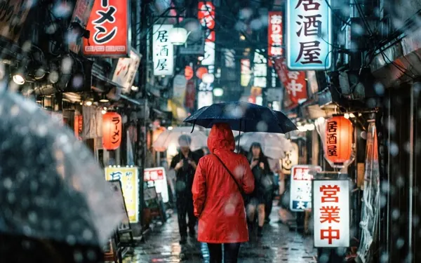 A neon street scene made by the free image generator